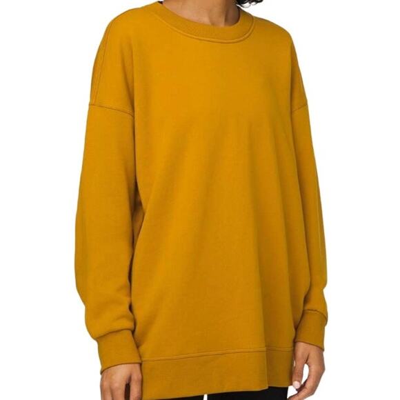 Lululemon Perfectly Oversized Crew Sweatshirt Cotton Terry Loose Fools Gold 20 - Picture 1 of 4